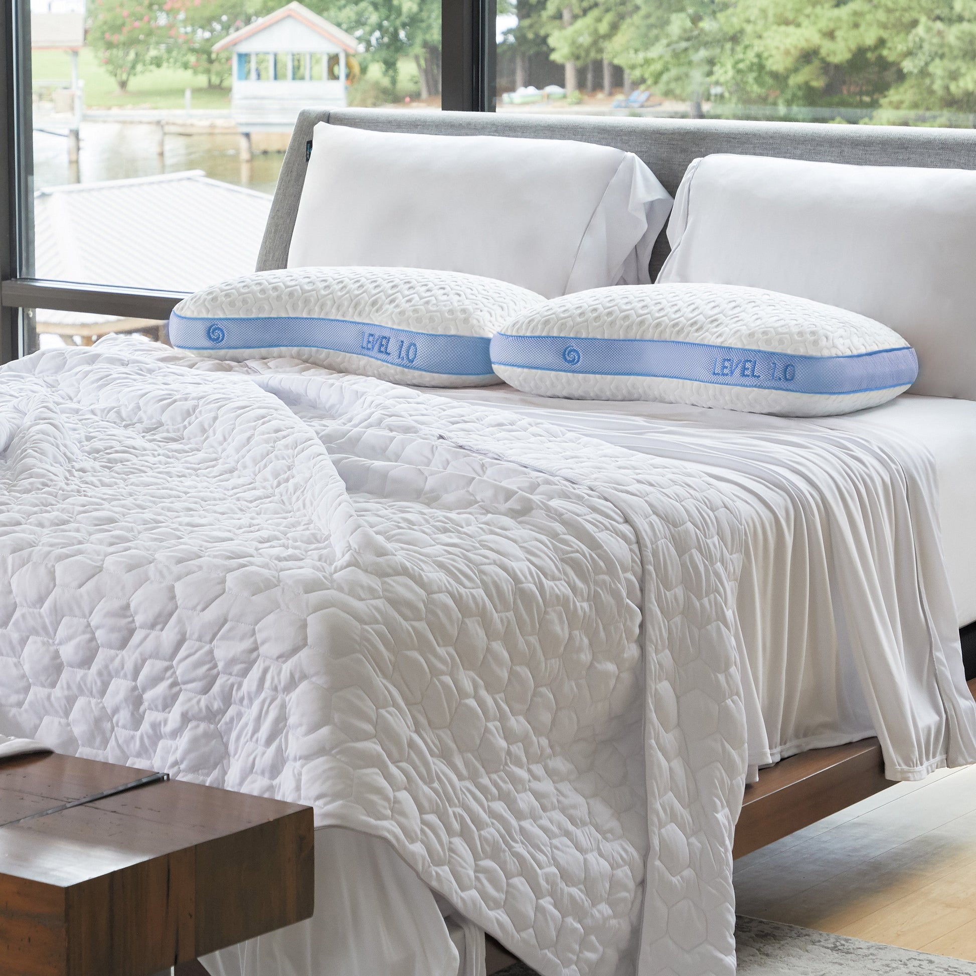 Bedgear Level Performance Pillow 1.0 on mattress