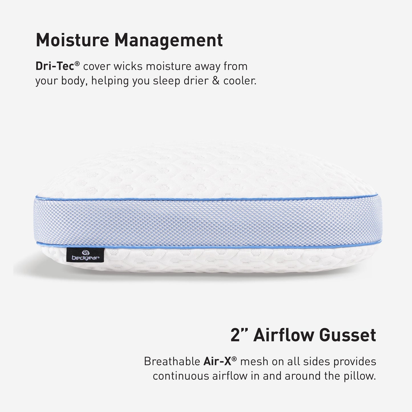 Bedgear Level Performance Pillow Airflow Gussets