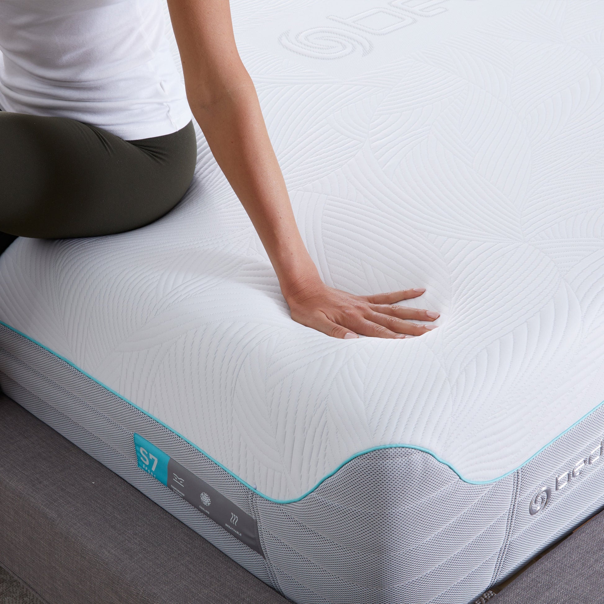 Hand Pressed On Bedgear S7 II Performance Mattress Cooling Cover