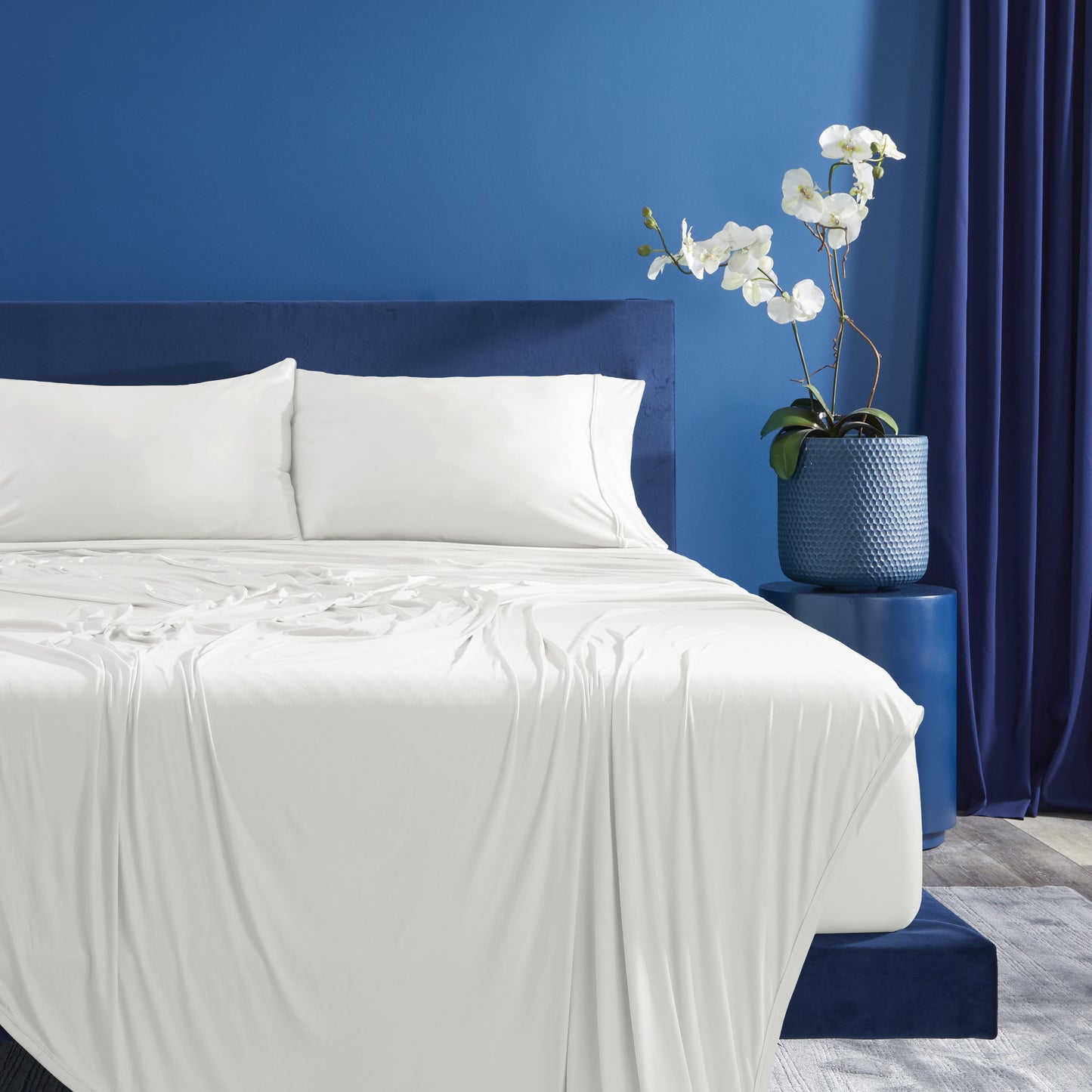 Bedgear VerTex Pillowcase Bright White on Bed in Room