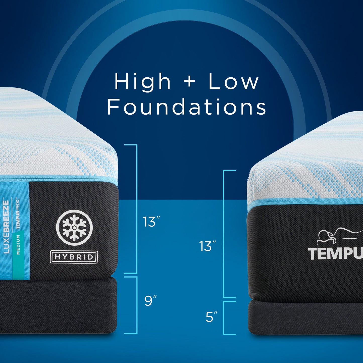 Tempur-Pedic Tempur-LuxeBreeze 2.0 Medium Hybrid Mattress Foundations