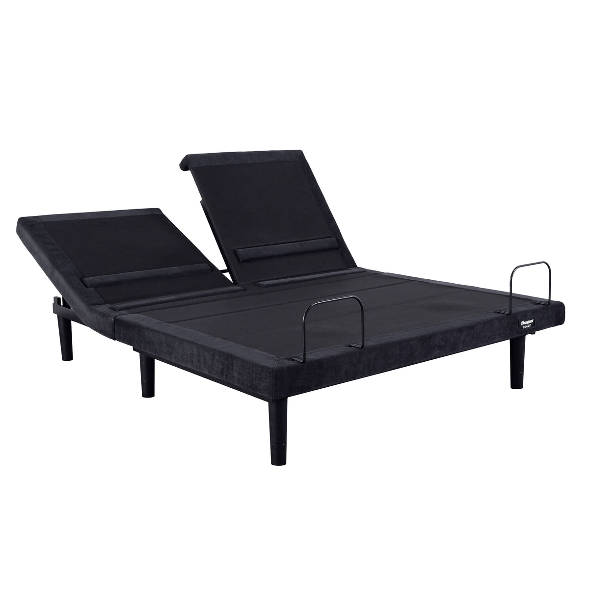 Beautyrest Black Luxury Adjustable Bed Base split top silhouette with one side of the bed head raise.