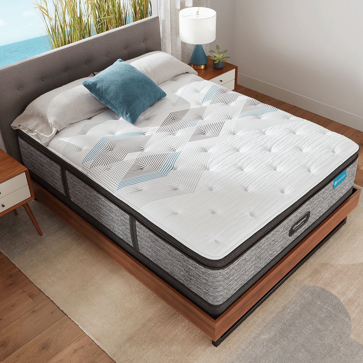 Beautyrest Harmony Lux Carbon Plush Pillowtop Mattress In Bedroom Overhead
