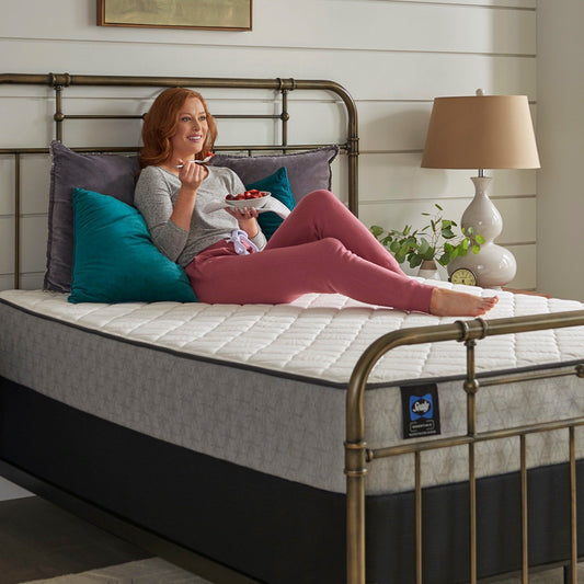 Sealy Caslon Soft Mattress In Bedroom Woman Relaxing