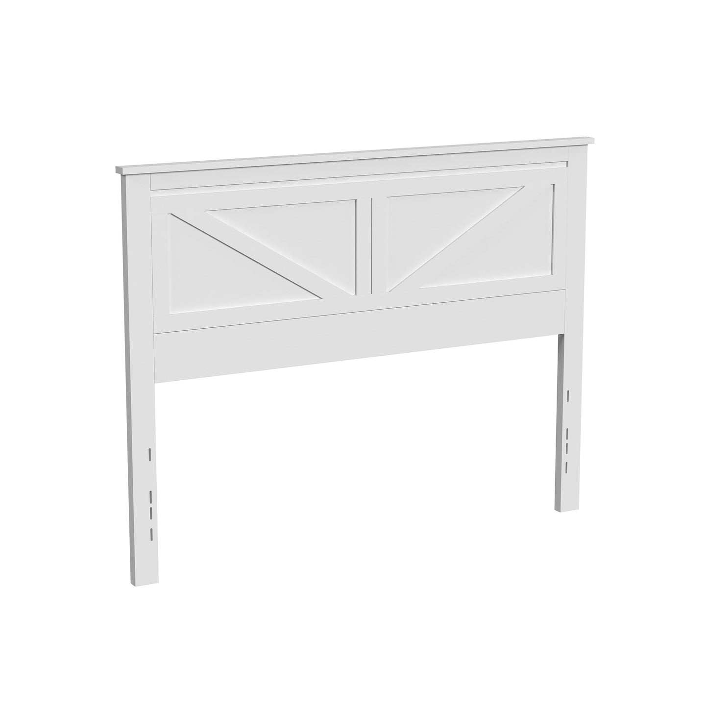 Rize Home Farmhouse Wood Headboard in White - angled view