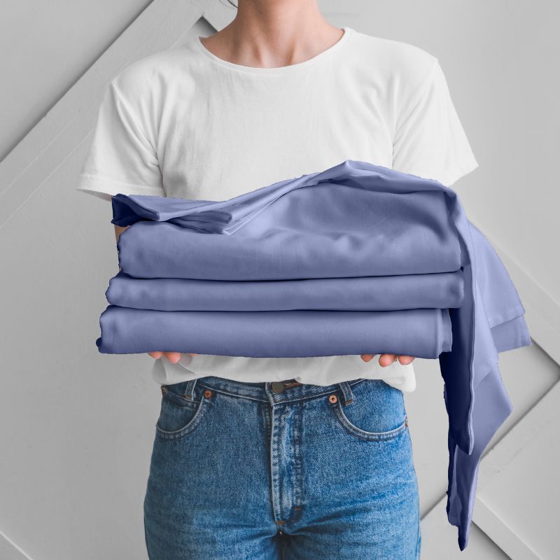 DreamFit DreamComfort™ Cotton Sheet Set-blue