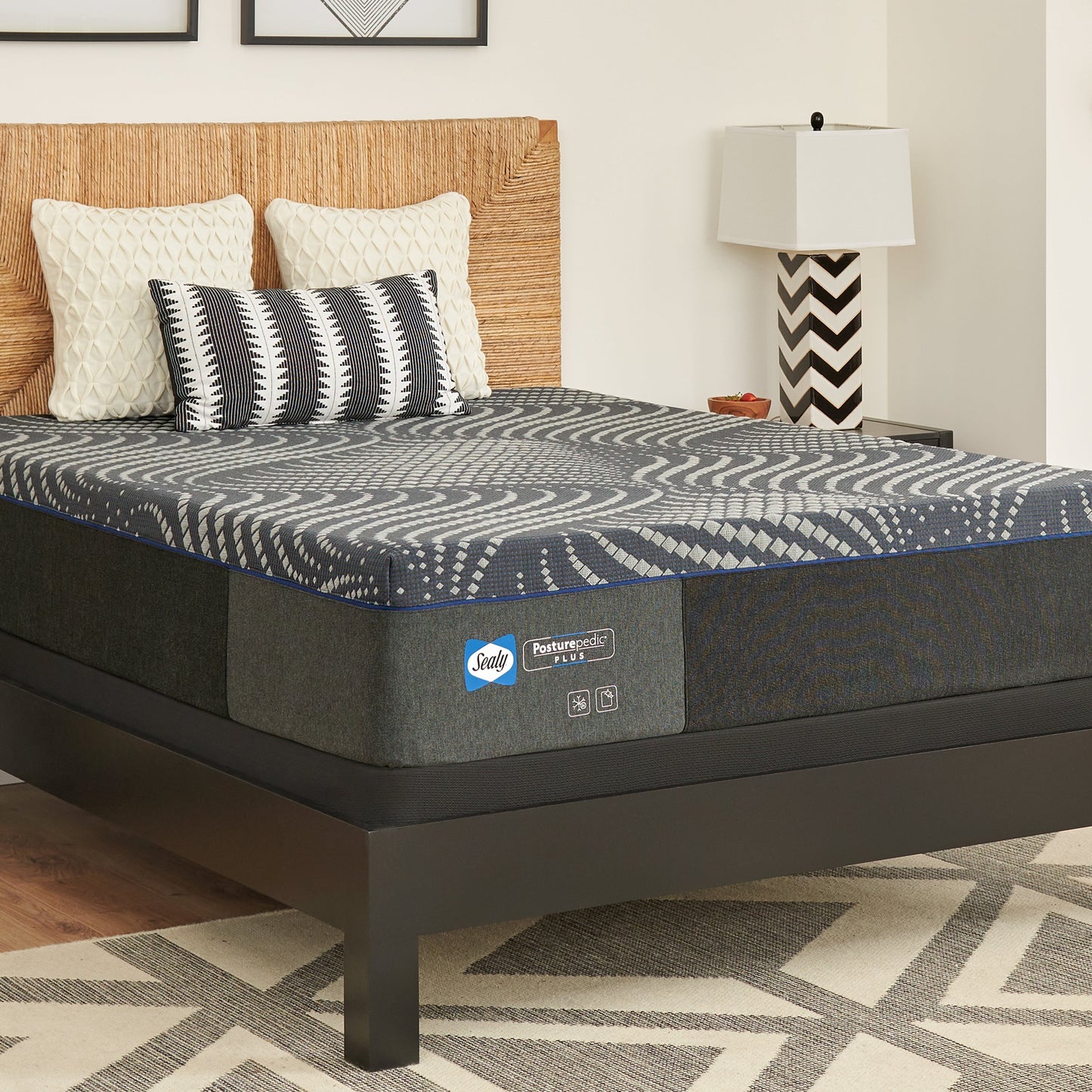Sealy Albany Soft Mattress On Bed Frame In Bedroom