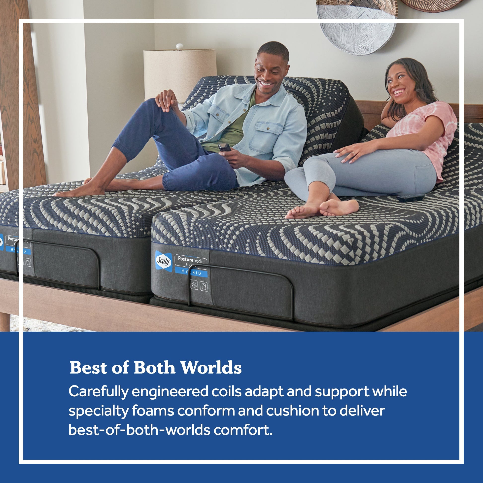 Sealy Albany Medium Hybrid Mattress Best of both worlds; carefully engineered coils adapt and support while specialty foams conform and cushion to deliver best-of-both-worlds comfort