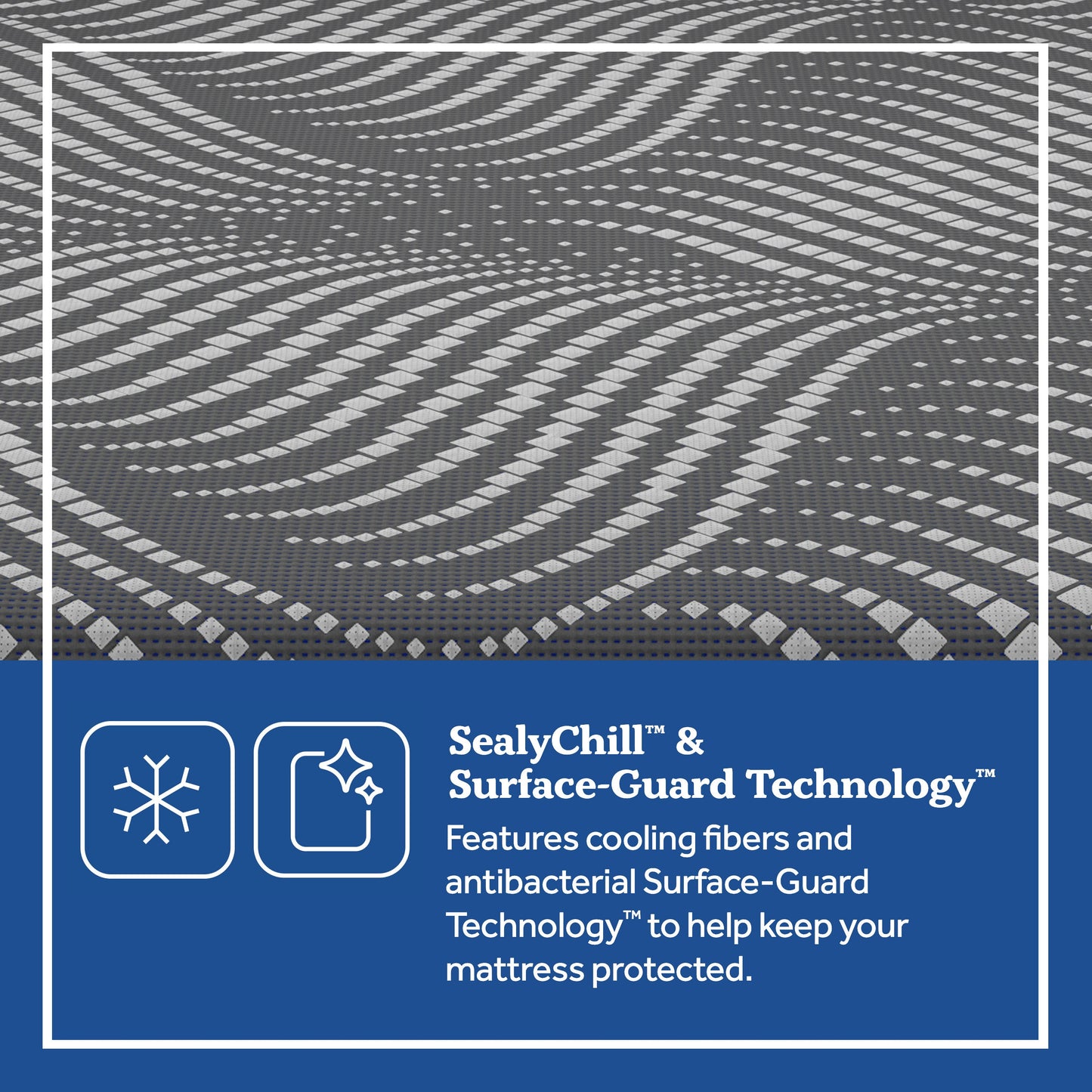 Sealy Brenham Firm Mattress Sealy Chill and Surface-Guard Technology badge