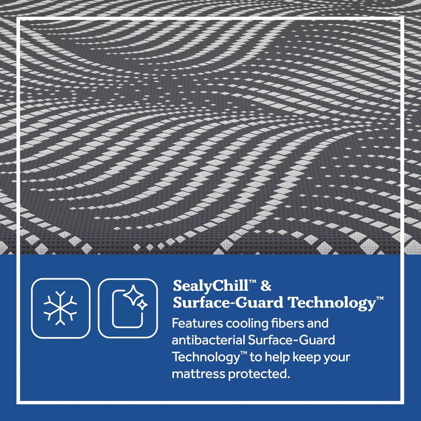 Sealy High Point Firm Mattress SealyChill and Surface-Guard Technology badges