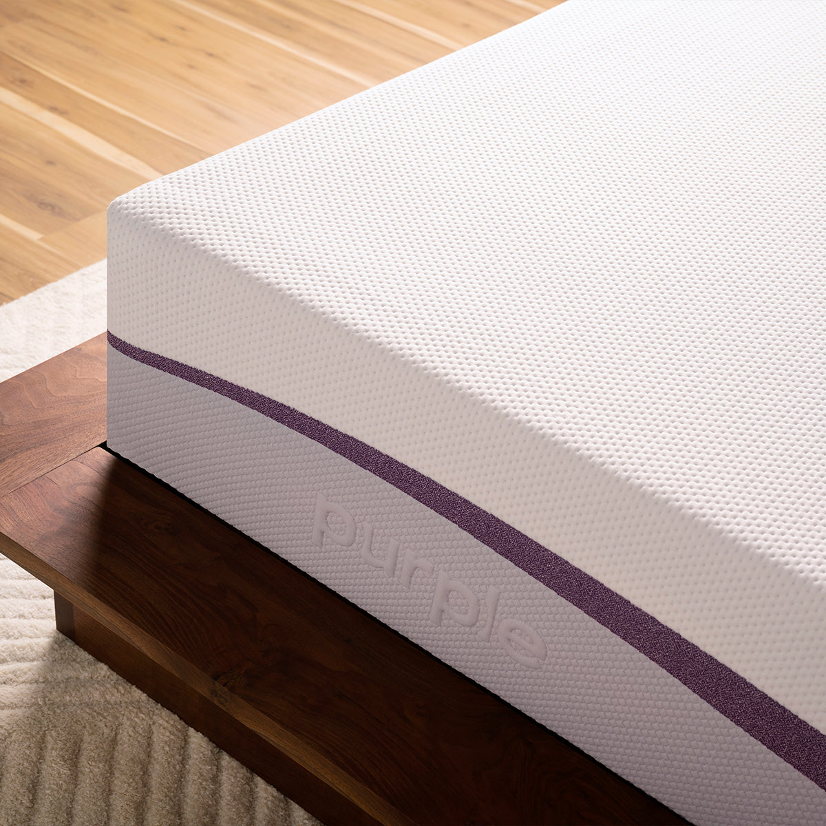 Purple Plus Mattress Corner View In Bedroom