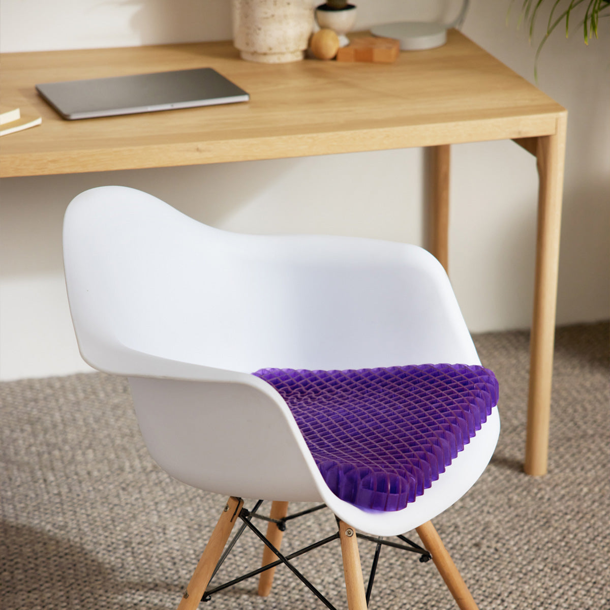 Purple Royal Seat Cushion GelFlex Grid On An Office Chair
