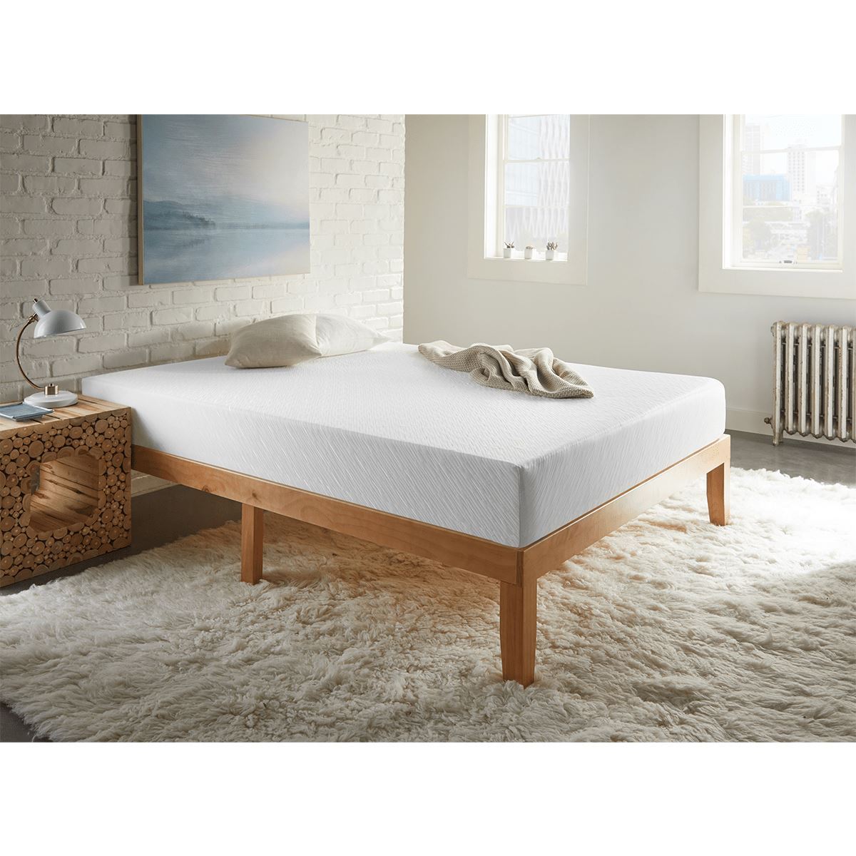 Sleep Inc. by Corsicana 8" Firm Gel Memory Foam Mattress In Bedroom