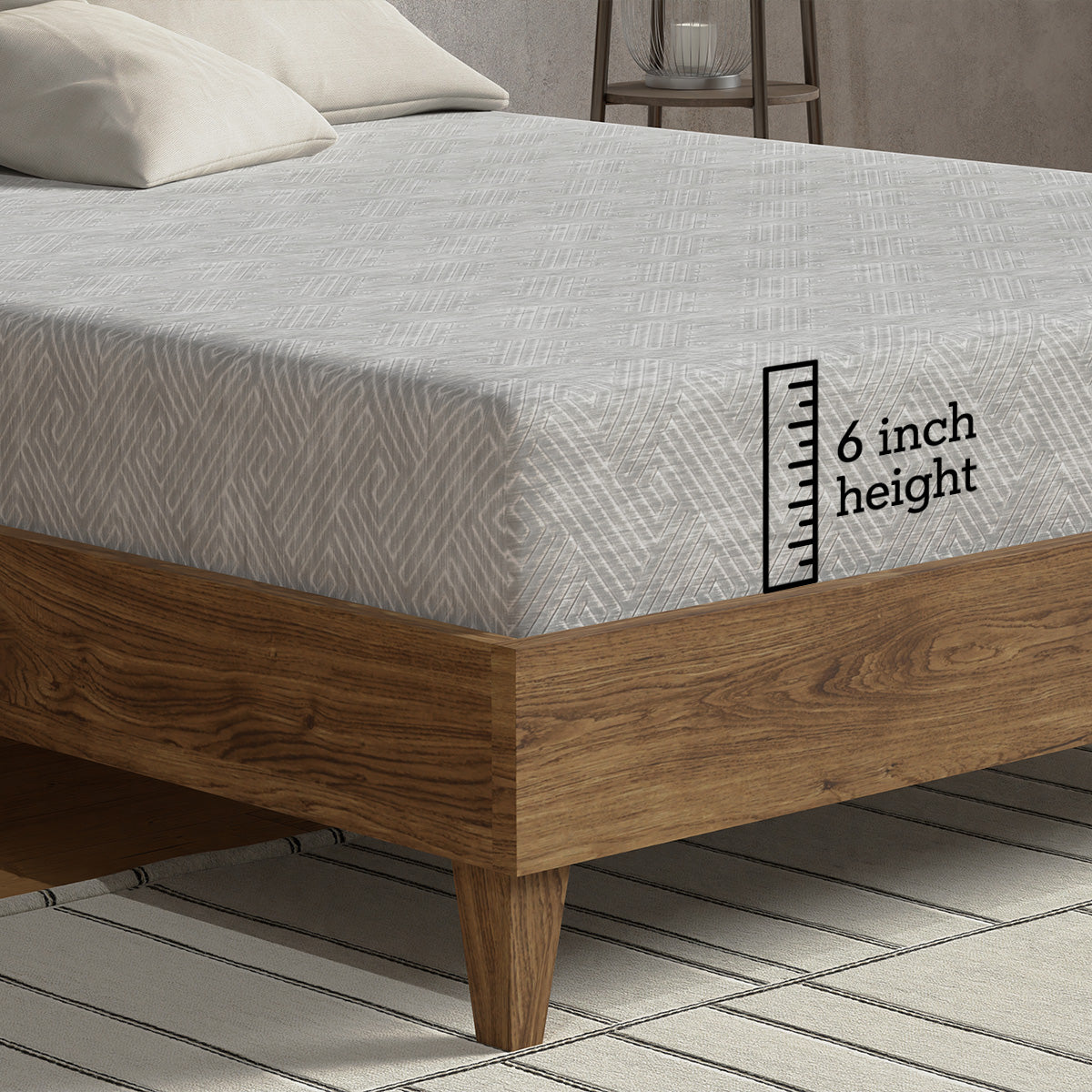 SomosBeds Essential Extra Firm Mattress-Zoom Showing 6inch Mattress Height