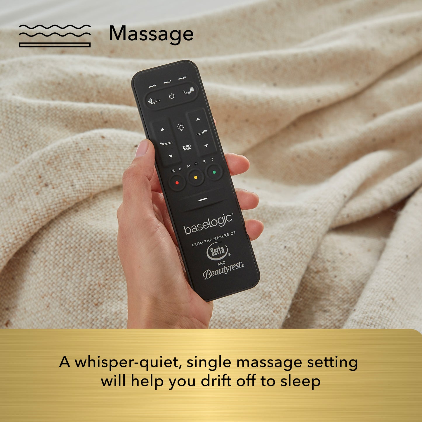 baselogic Gold Adjustable Bed Base - Massage feature details