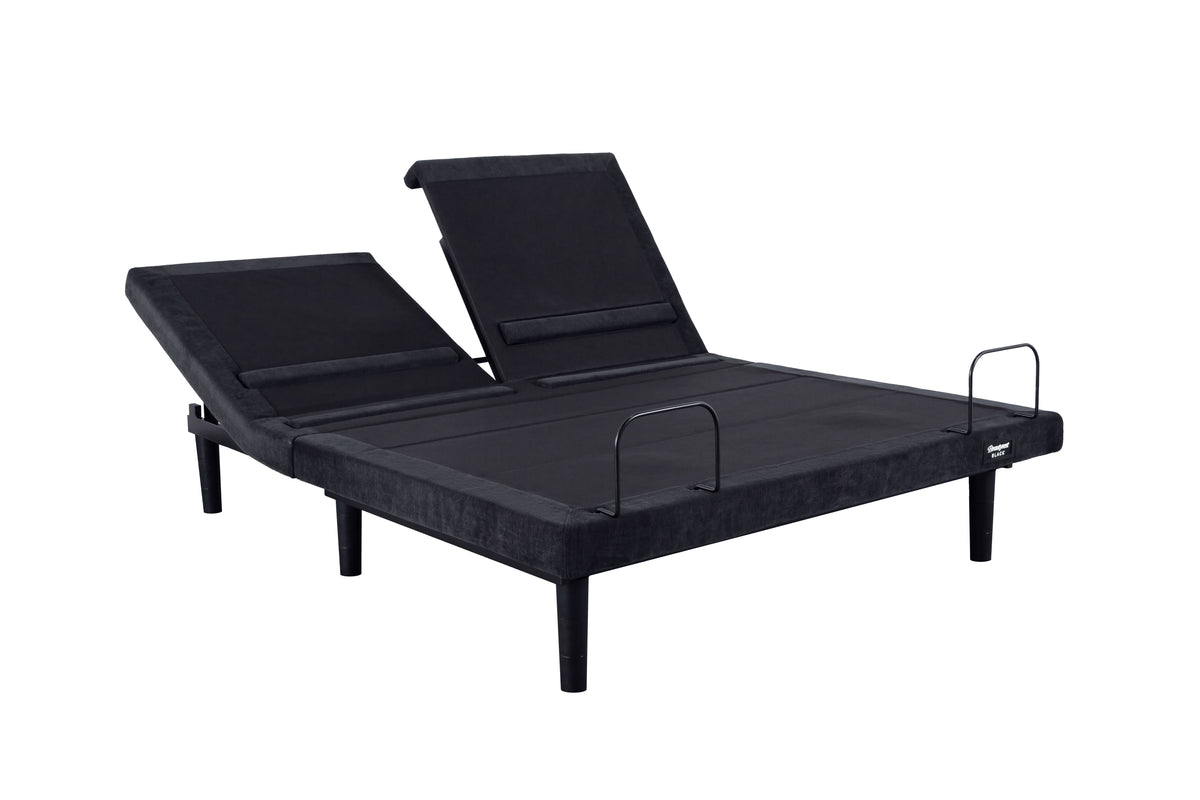 Beautyrest Black Luxury Adjustable Bed Base split top silhouette with one side of the bed head raise.