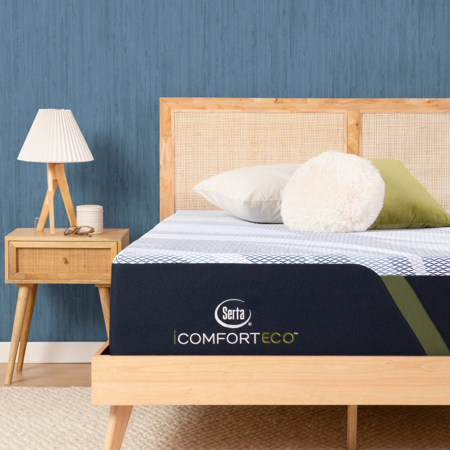 Serta iComfortECO Enhanced Foam Firm Mattress In Bedroom
