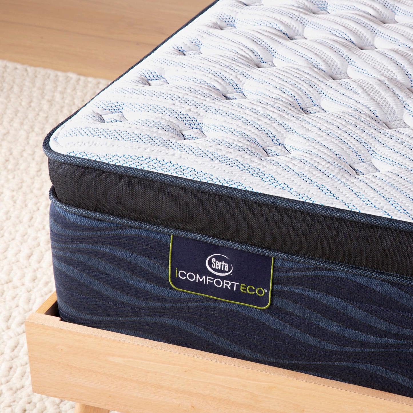 Serta iComfortECO Quilted Hybrid Firm Pillow Top Mattress Corner Detail