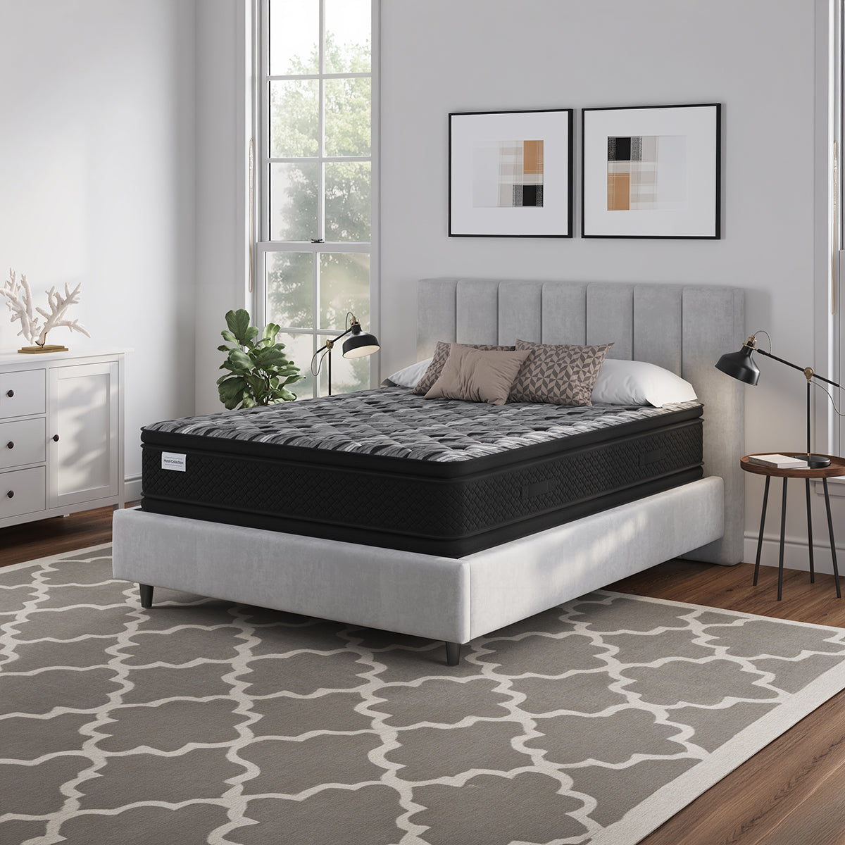 Mattress Warehouse Hotel Collection Double-Sided Medium Pillow Top Mattress - Styled Room Image