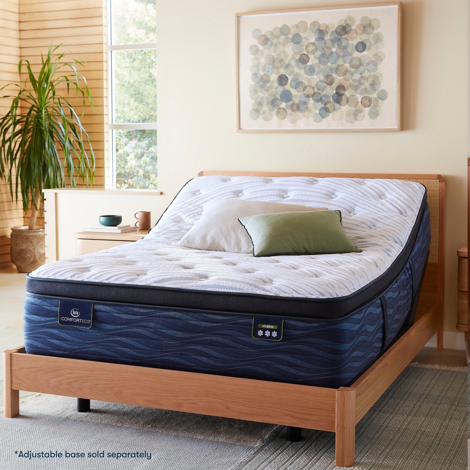 Serta iComfortECO Quilted Hybrid Firm Pillow Top Mattress On Adjustable Base