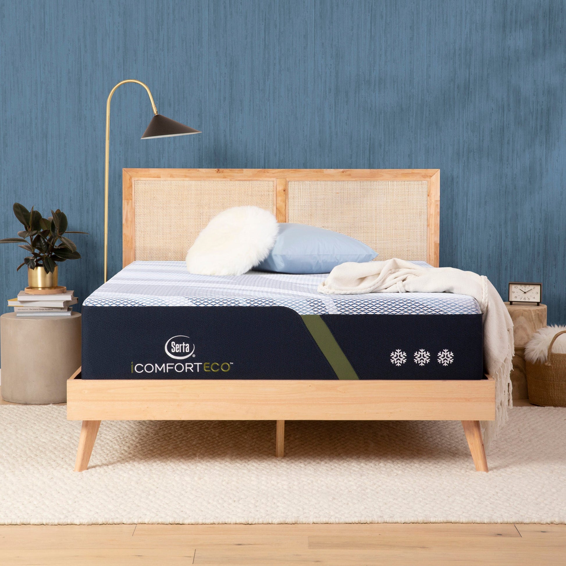 Serta iComfortECO Enhanced Foam Plush Mattress In Bedroom