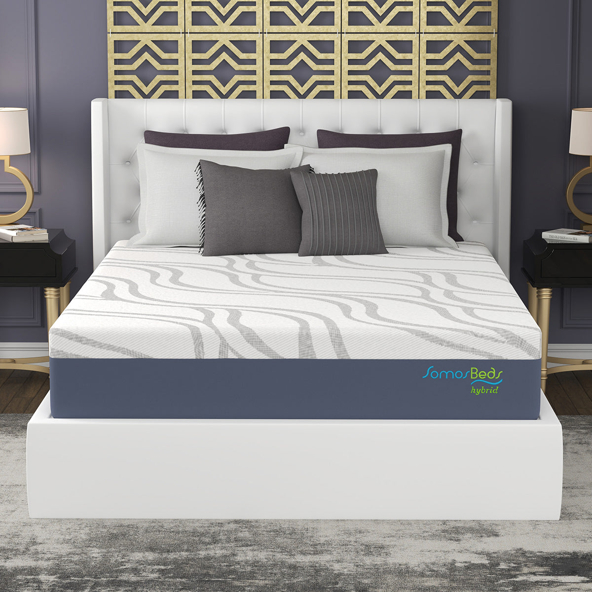 SomosBeds Extreme Cooling Medium Hybrid Mattress - Front View