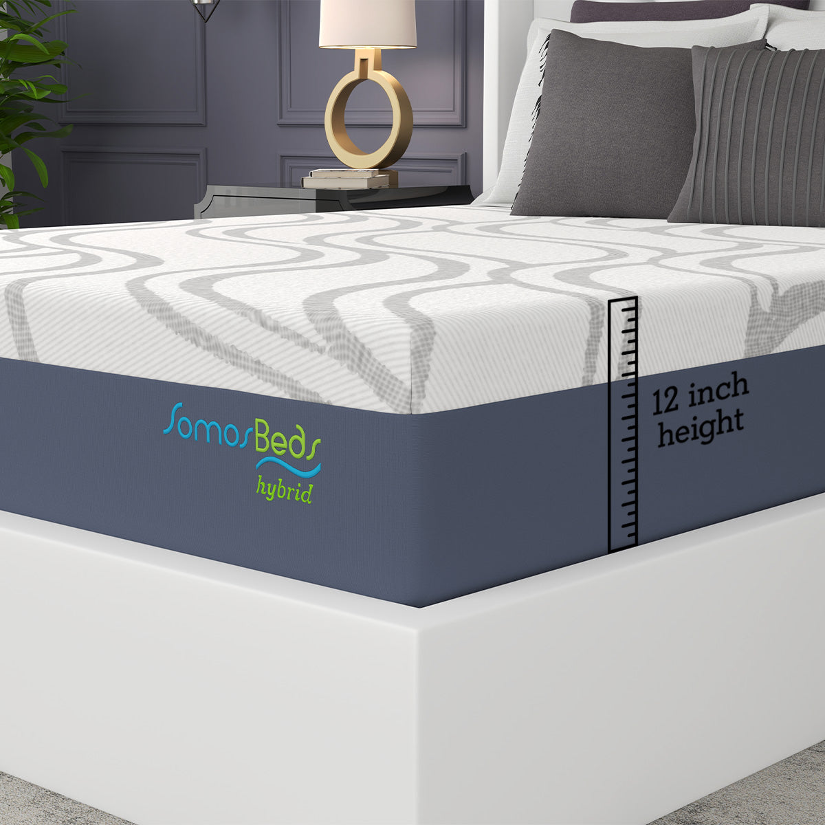 SomosBeds Extreme Cooling Medium Hybrid Mattress - Zoom In of 12" Mattress