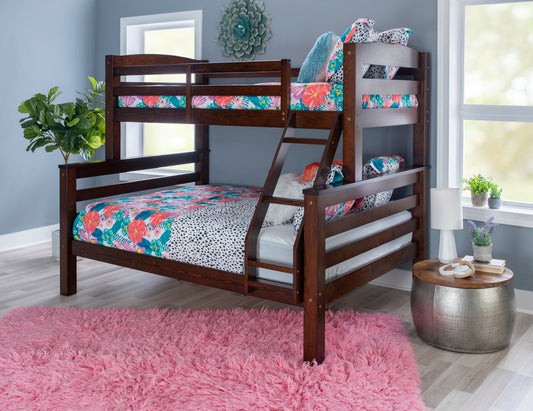 Levi Twin over Full Bunk Bed in Espresso-Lifestyle