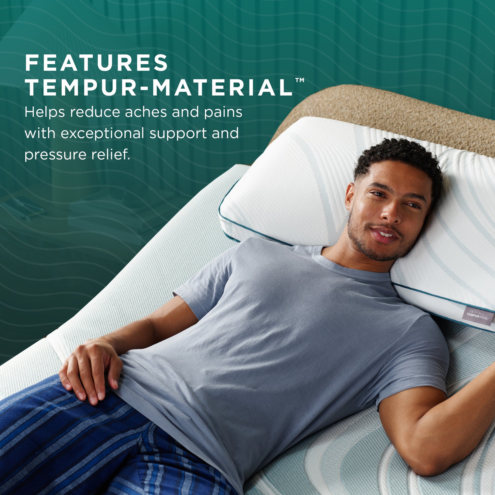 TemperPedic Adapt ProHi Adjust Pillow features tempur-material. Helps reduce aches and pains with exceptional support and pressure relief.