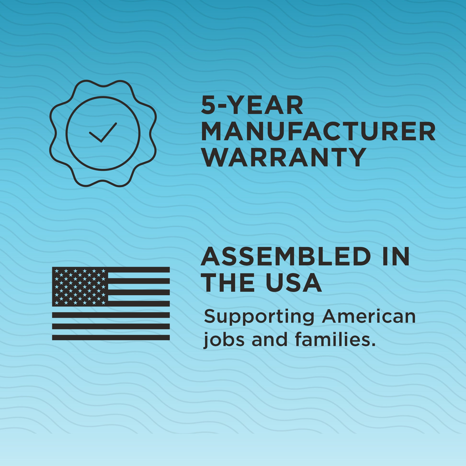 Tempur-Breeze ProHi Pillow 5-year manufacturer warranty. Assembled in the USA supporting American jobs and families.