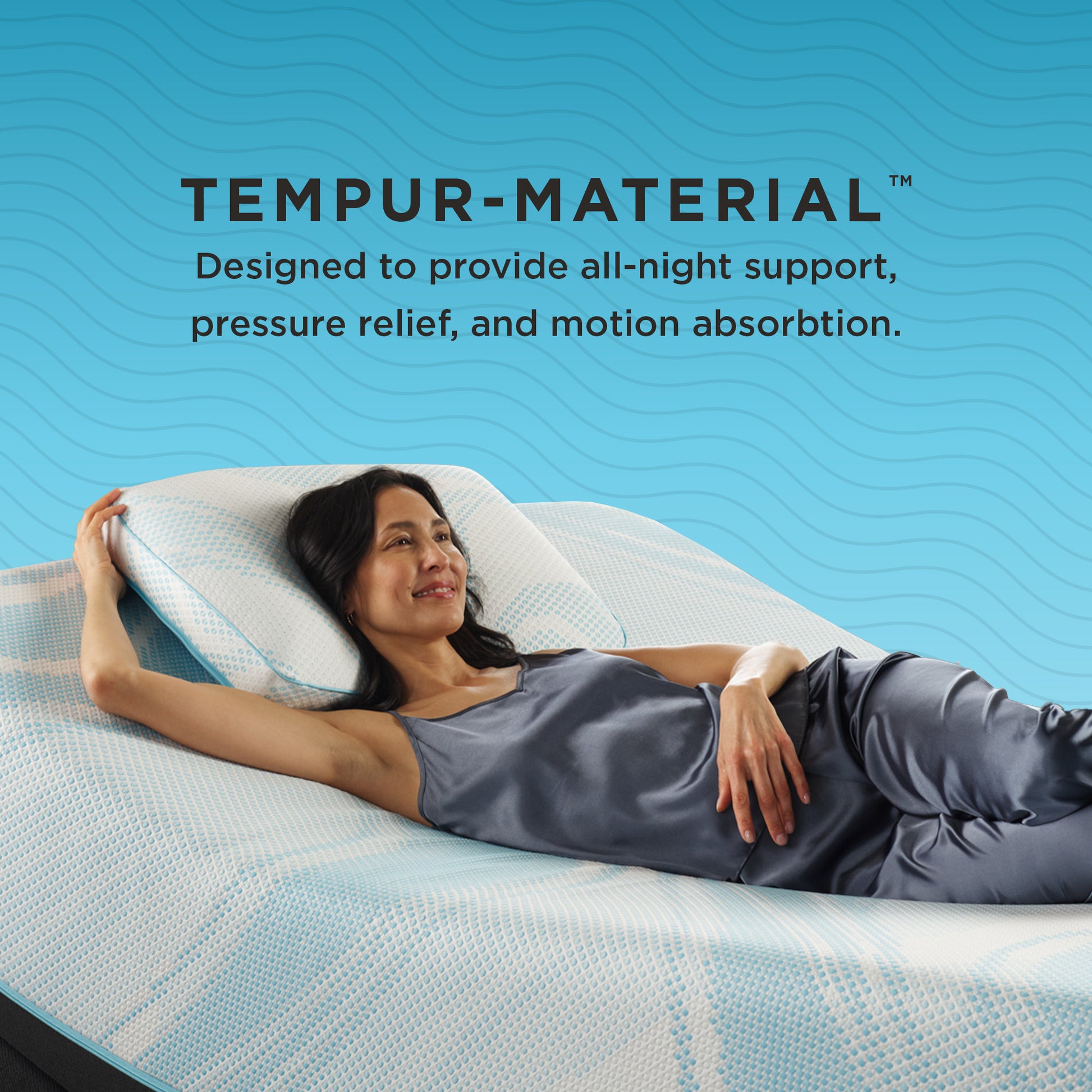 Tempur-Breeze ProHi Pillow designed to provide all-night support, pressure relief, and motion absorbtion.