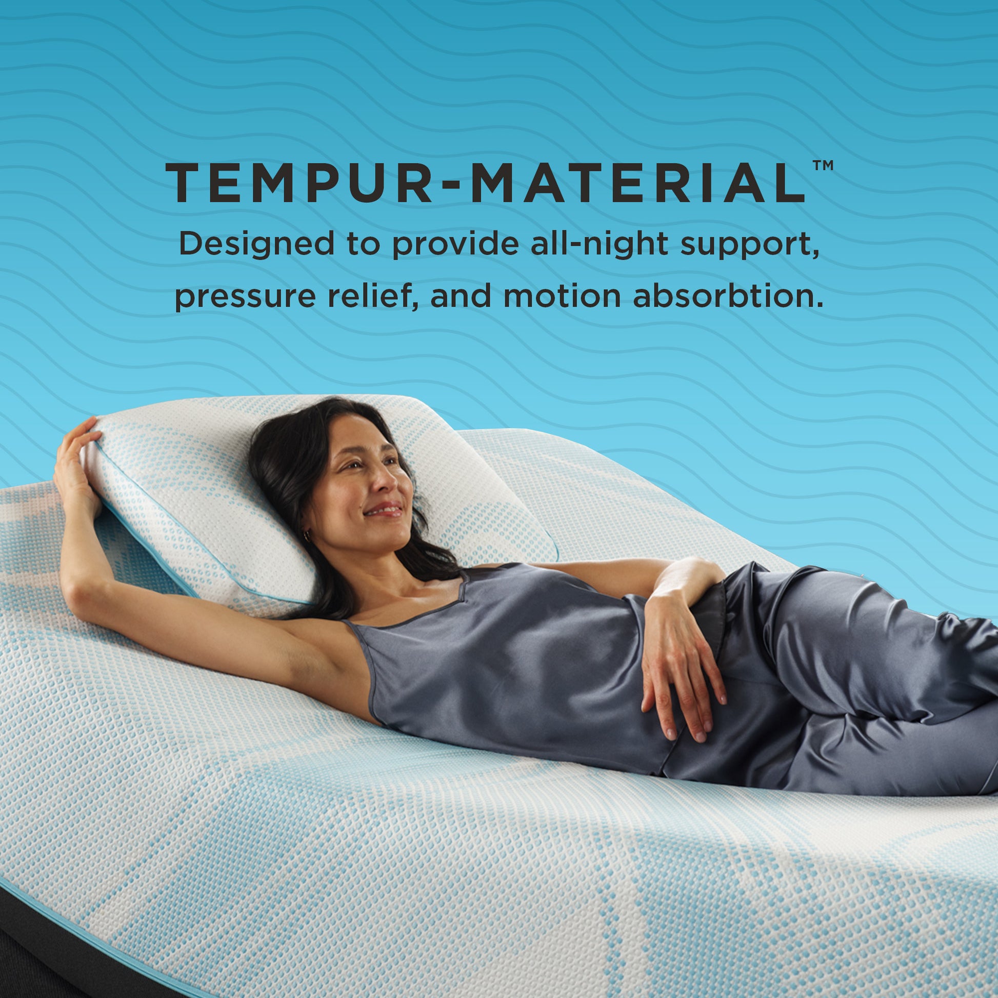 Tempur-Breeze ProLow Pillow TEMPUR-material designed to provide all-night support, pressure relief, and motion absorbtion.