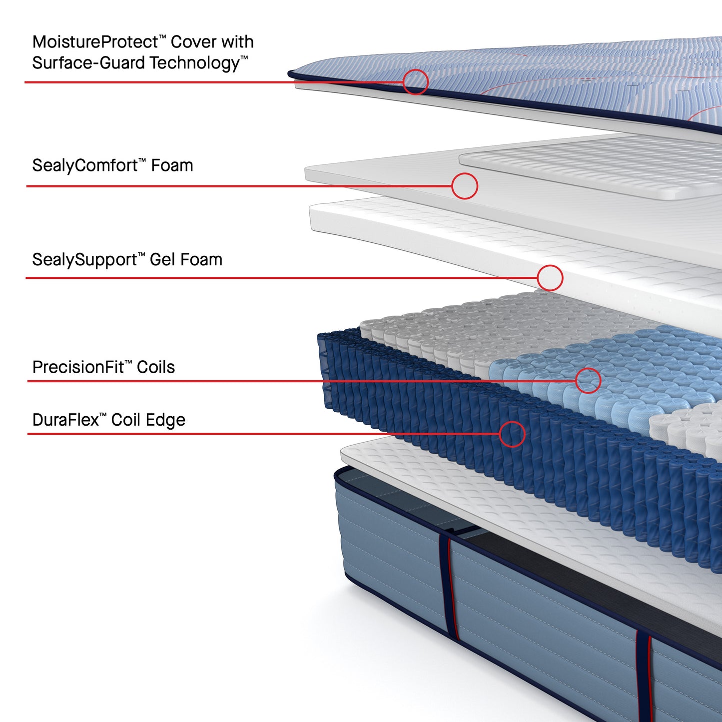 Sealy Posturepedic® Plus Cranford Grove Soft Mattress - cutaway