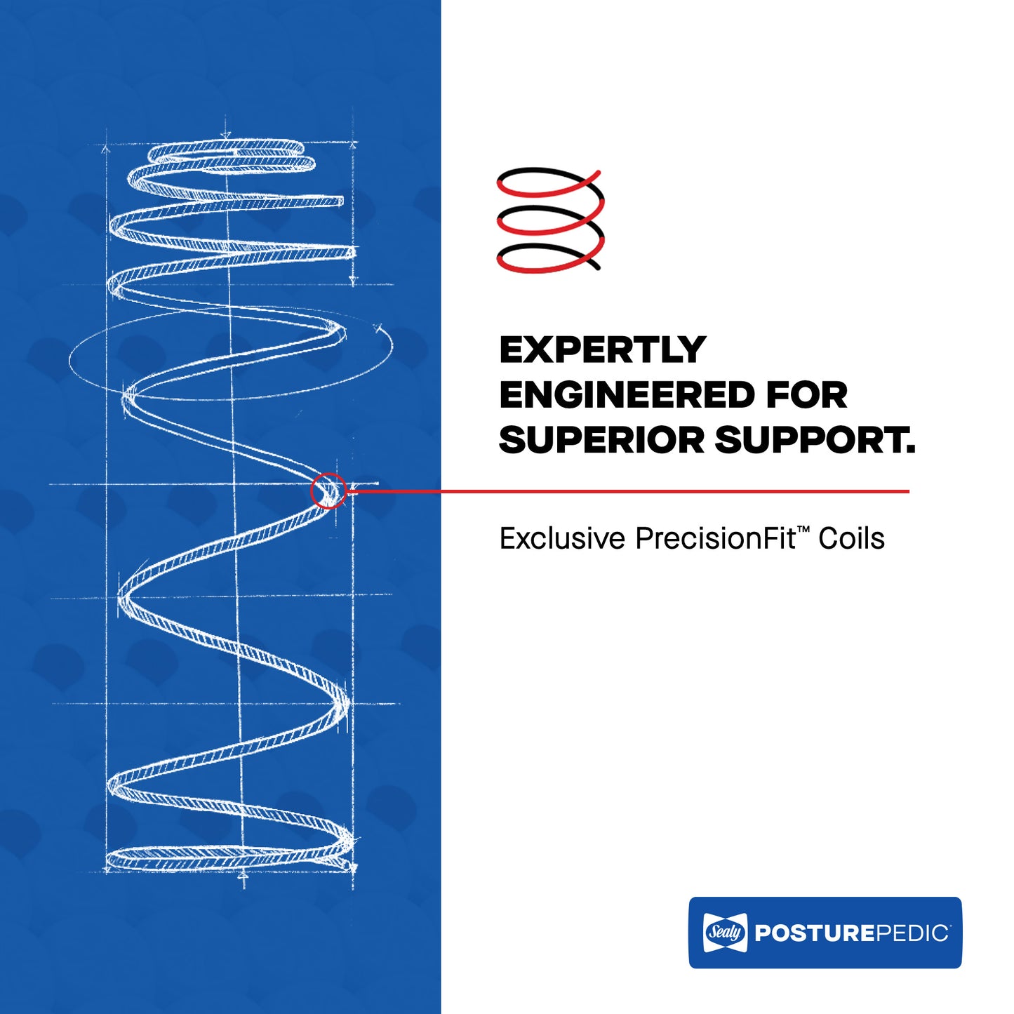 Sealy Posturepedic® Broad Knoll Medium Mattress.  Expertly engineered for superior support. Exclusive PrecisionFit Coils.