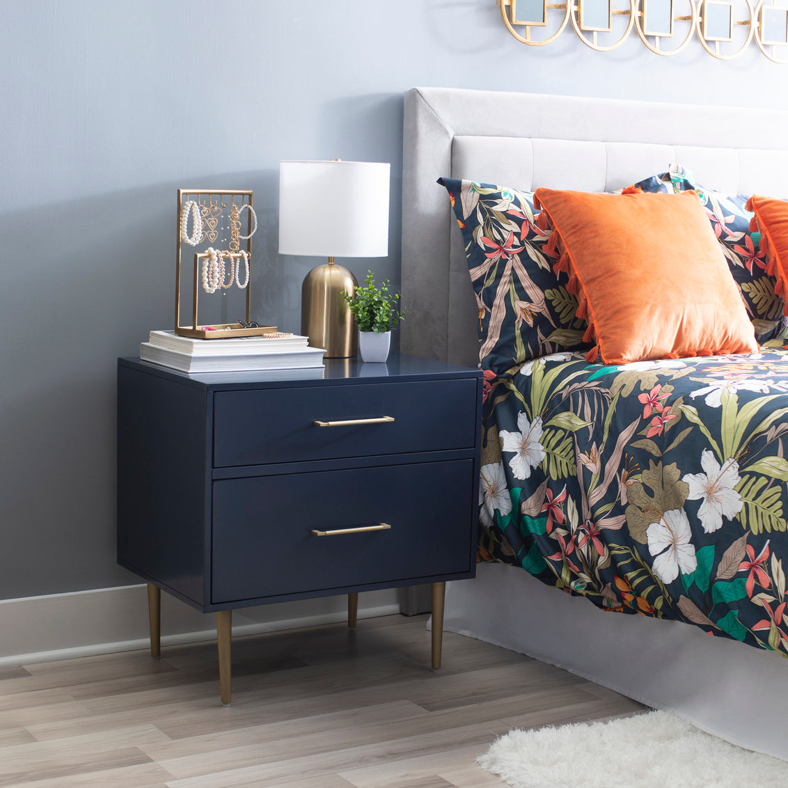 Gwyneth Nightstand in Navy-Lifestyle