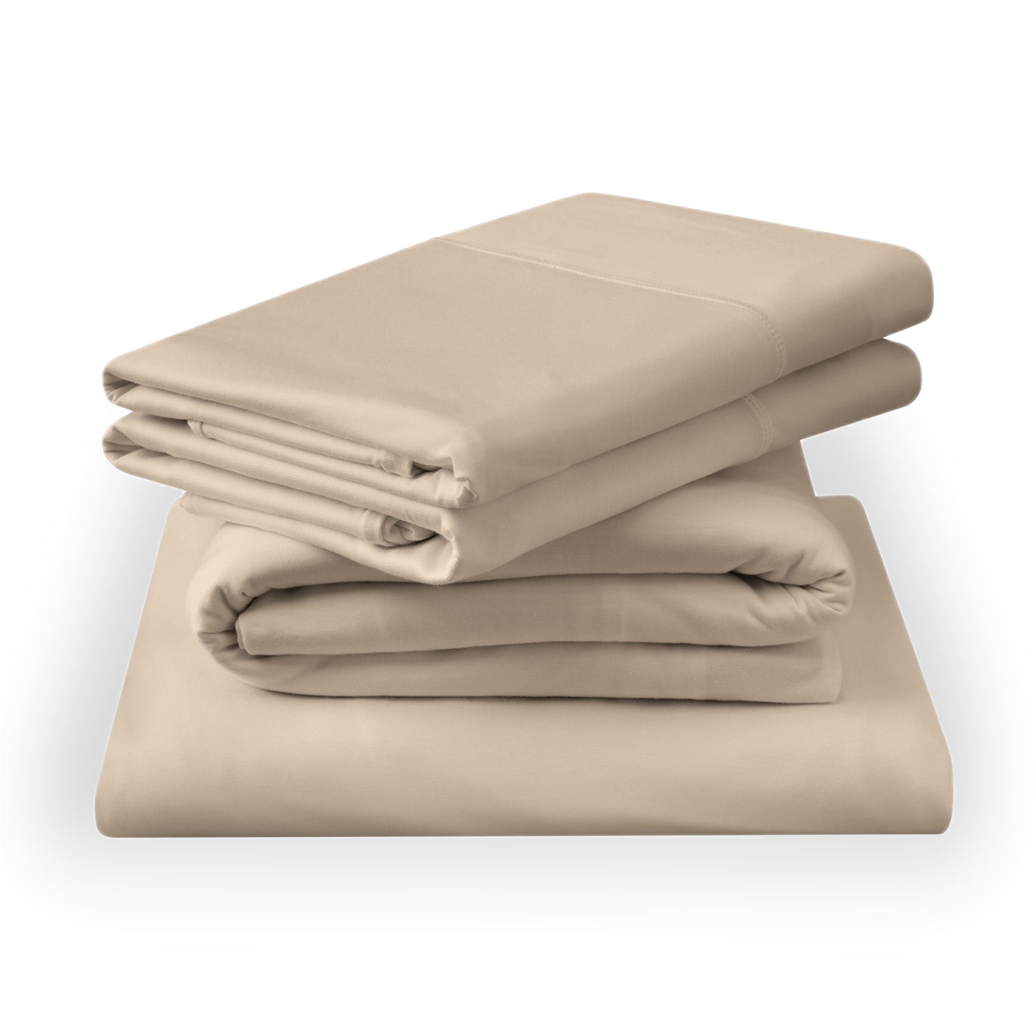 Tempur-pedic TEMPUR-Breeze® Cooling Sheets stack in sandstone.