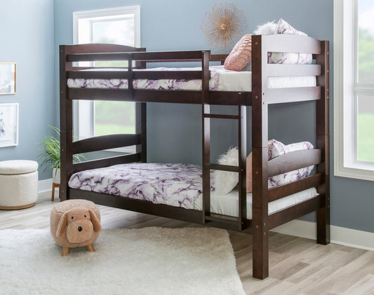 Levi Twin over Twin Bunk Bed in Espresso-Lifestyle