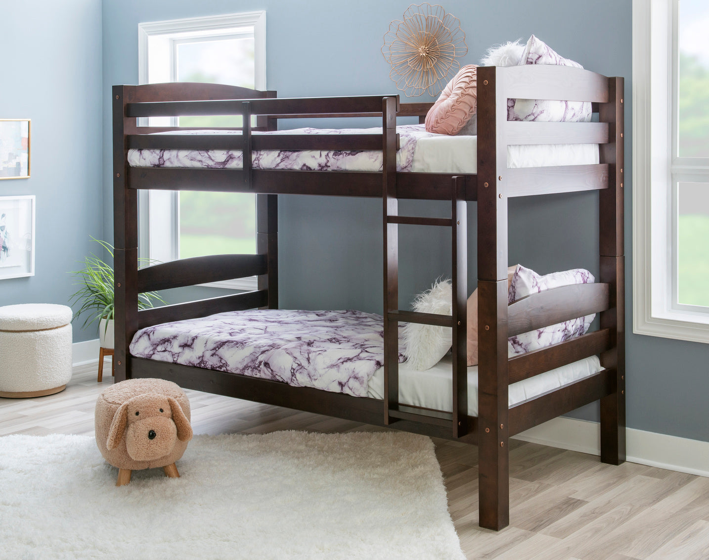 Twin Bunk Bed and Mattress Set