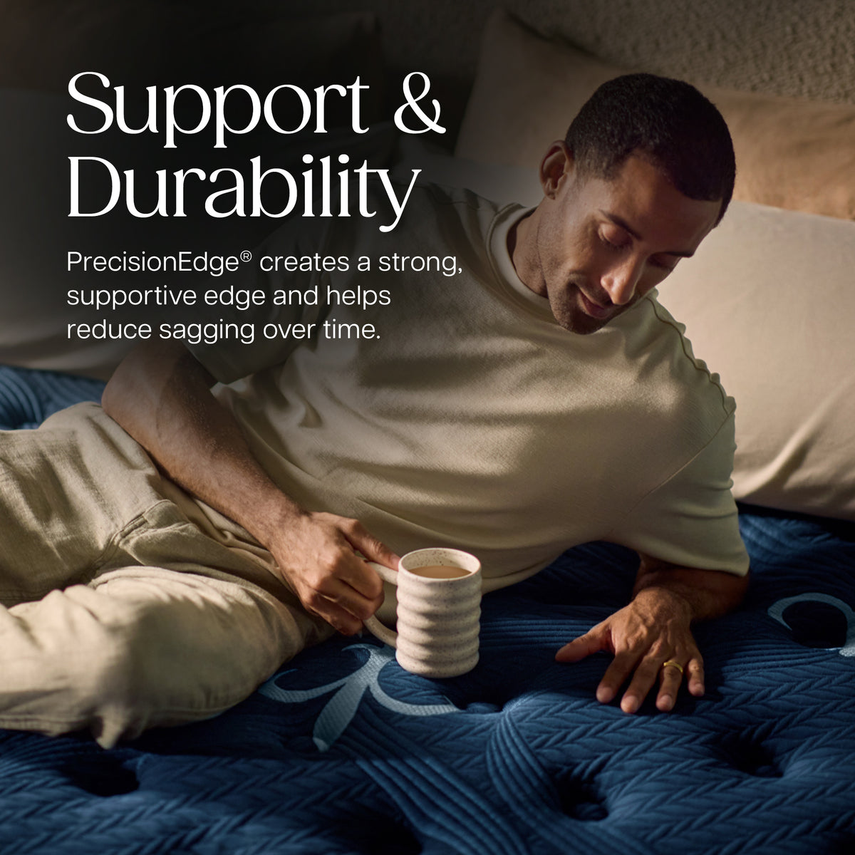 Stearns & Foster Estate Firm Pillow Top Mattress II - Support & Durability: PrecisionEdge creates a strong, supportive edge and helps reduce sagging over time.