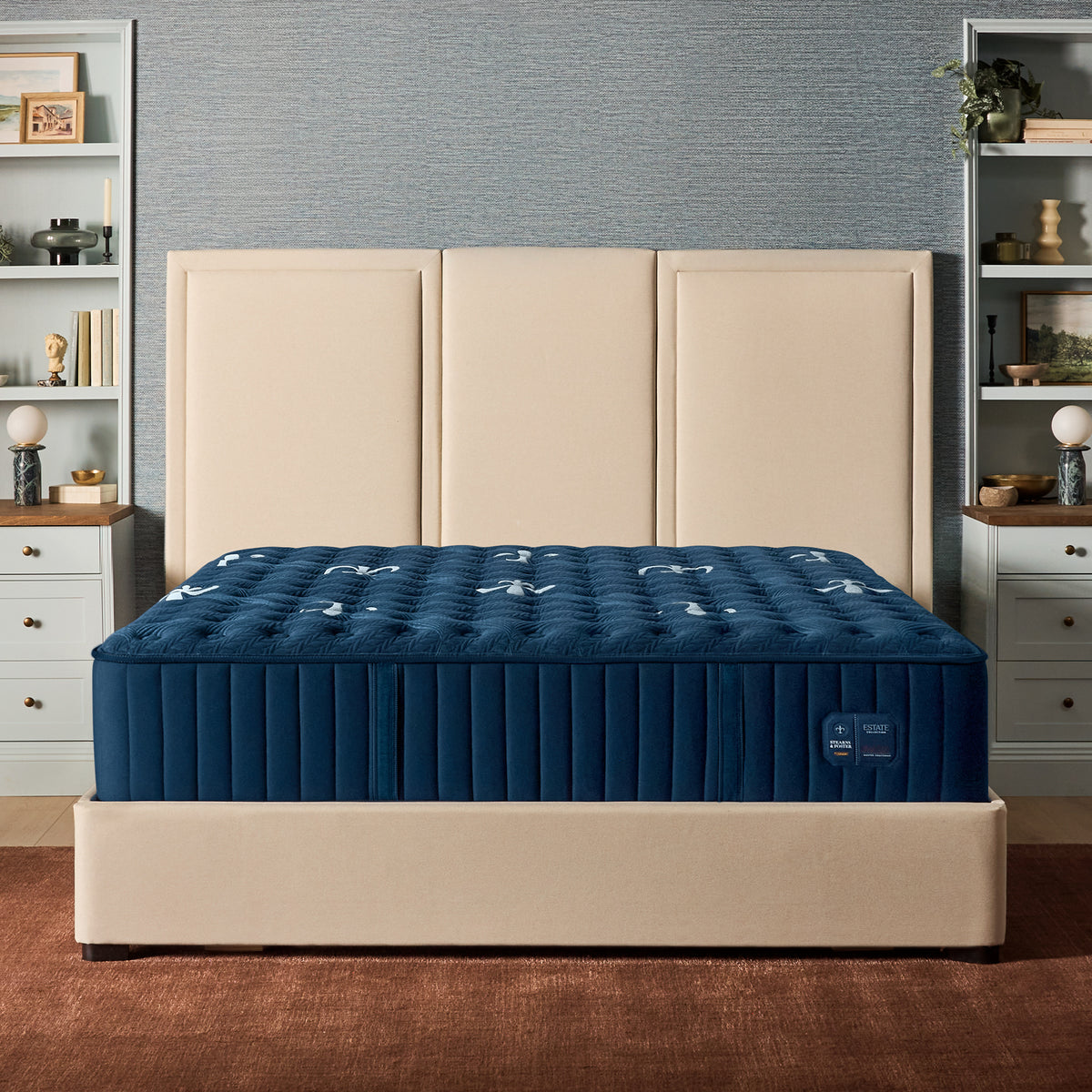 Stearns & Foster Estate Firm Mattress II front view in a bedroom