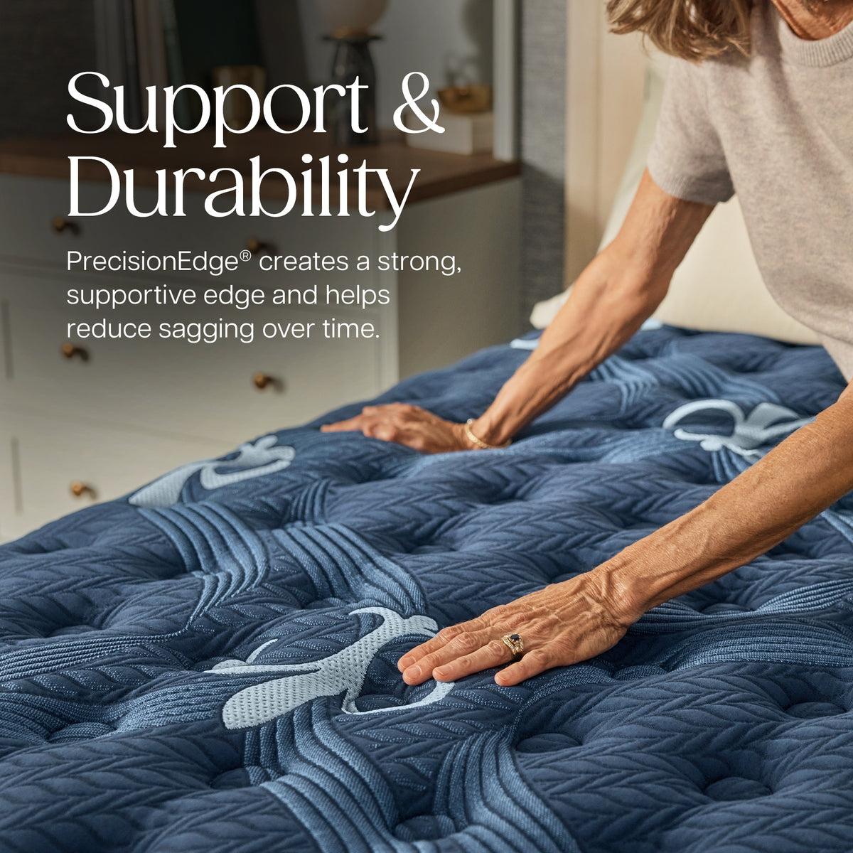 Stearns & Foster Estate Firm Mattress II - Support & Durability: PrecisionEdge creates a strong, supportive edge and helps reduce sagging over time.