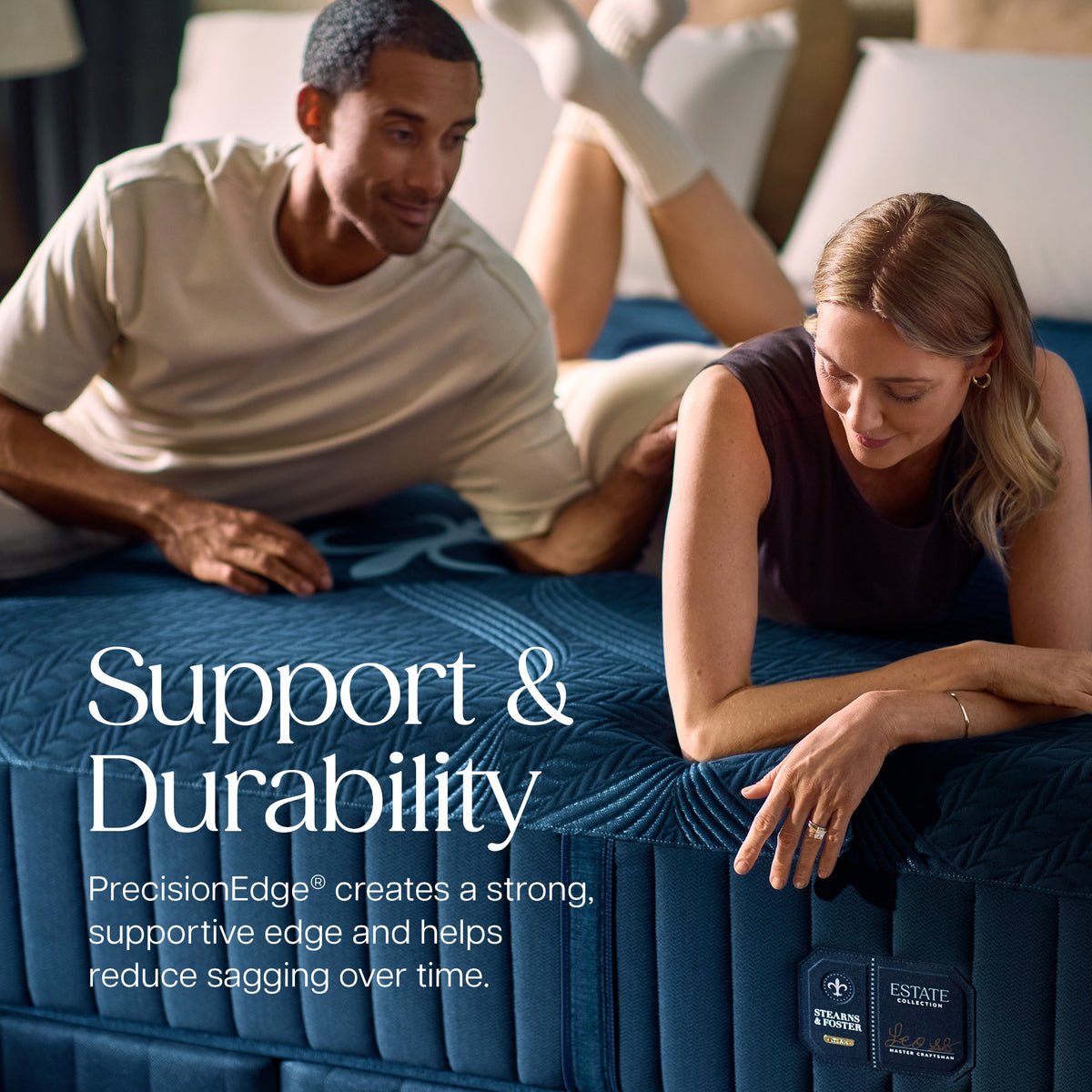 Stearns & Foster Estate Medium Hybrid Mattress II - Support & Durability: PrecisionEdge creates a strong, supportive edge and helps reduce sagging over time.