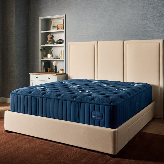 Stearns & Foster Estate Ultra Firm Mattress II angled in a bedroom