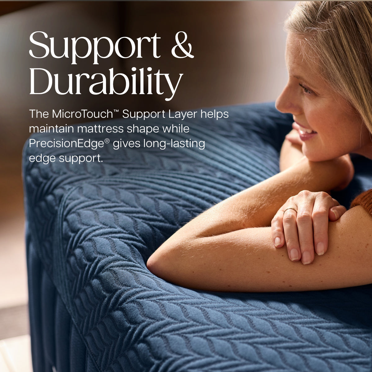 Stearns & Foster Legacy Firm Hybrid Mattress II - Support & Durability: The MicroTouch Support Layer helps maintain mattress shape while PrecisionEdge gives long-lasting edge support.