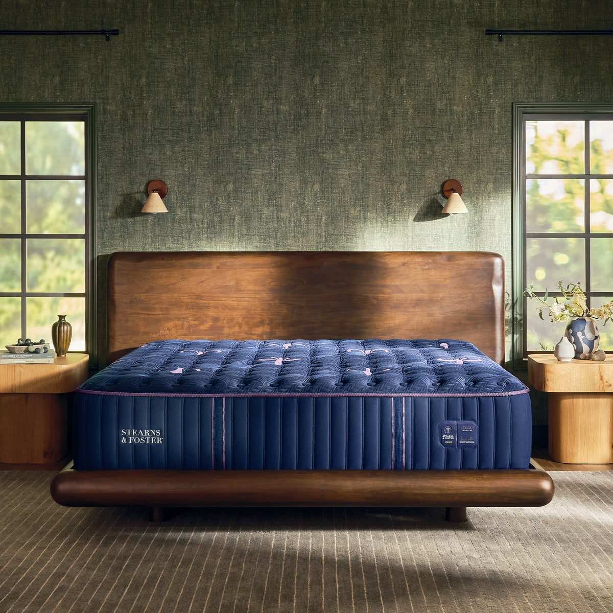 Stearns & Foster Legacy Firm Mattress II front view in a bedroom