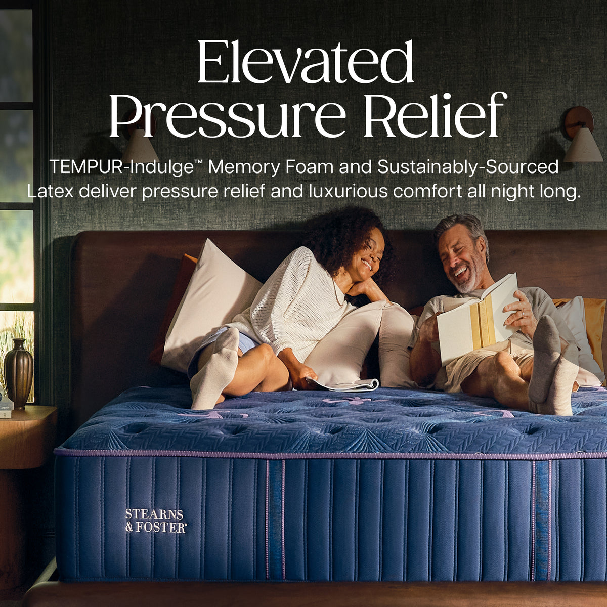 Stearns & Foster Legacy Ultra Firm Mattress II - Elevated Pressure Relief: TEMPUR-Indulge Memory Foam and Sustainably-Sourced Latex deliver pressure relief and luxurious comfort all night long.