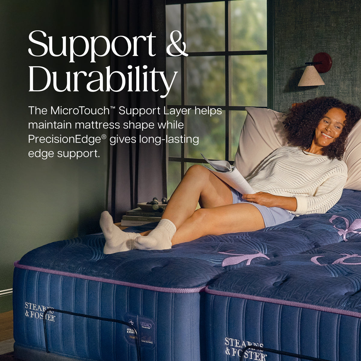 Stearns & Foster Legacy Ultra Firm Mattress II - Support & Durability: The MicroTouch Support Layer helps maintain mattress shape while PrecisionEdge gives long-lasting edge support.