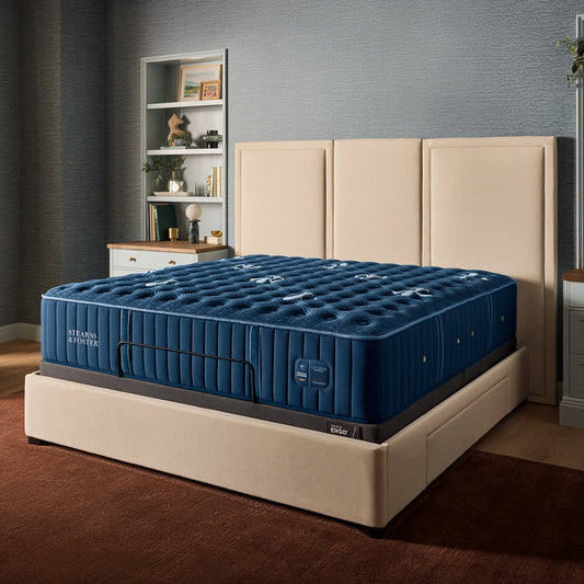 Stearns & Foster Lux Estate Medium Mattress II angled in a bedroom