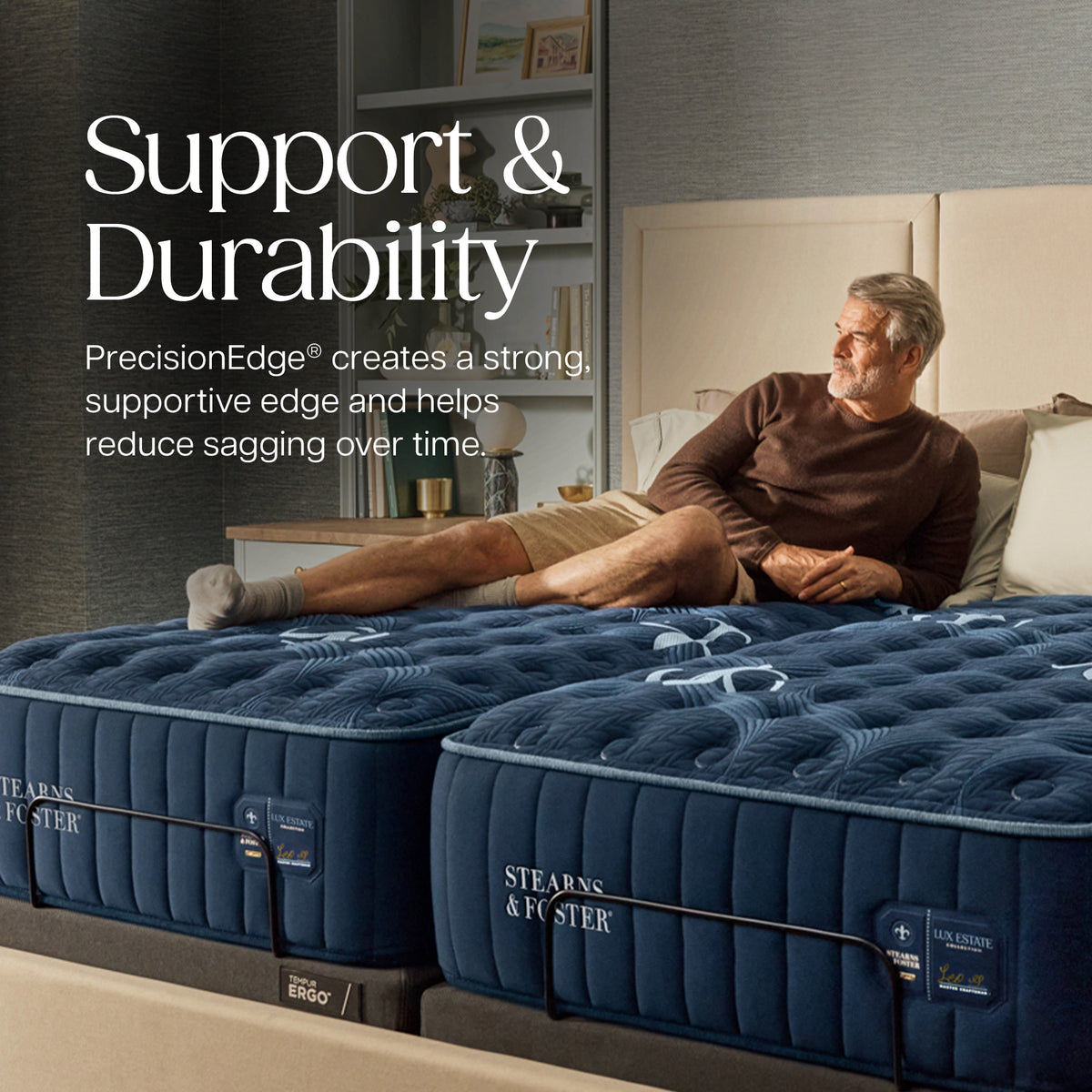 Stearns & Foster Lux Estate Medium Mattress II - Support & Durability: PrecisionEdge creates a strong, supportive edge and helps reduce sagging over time.