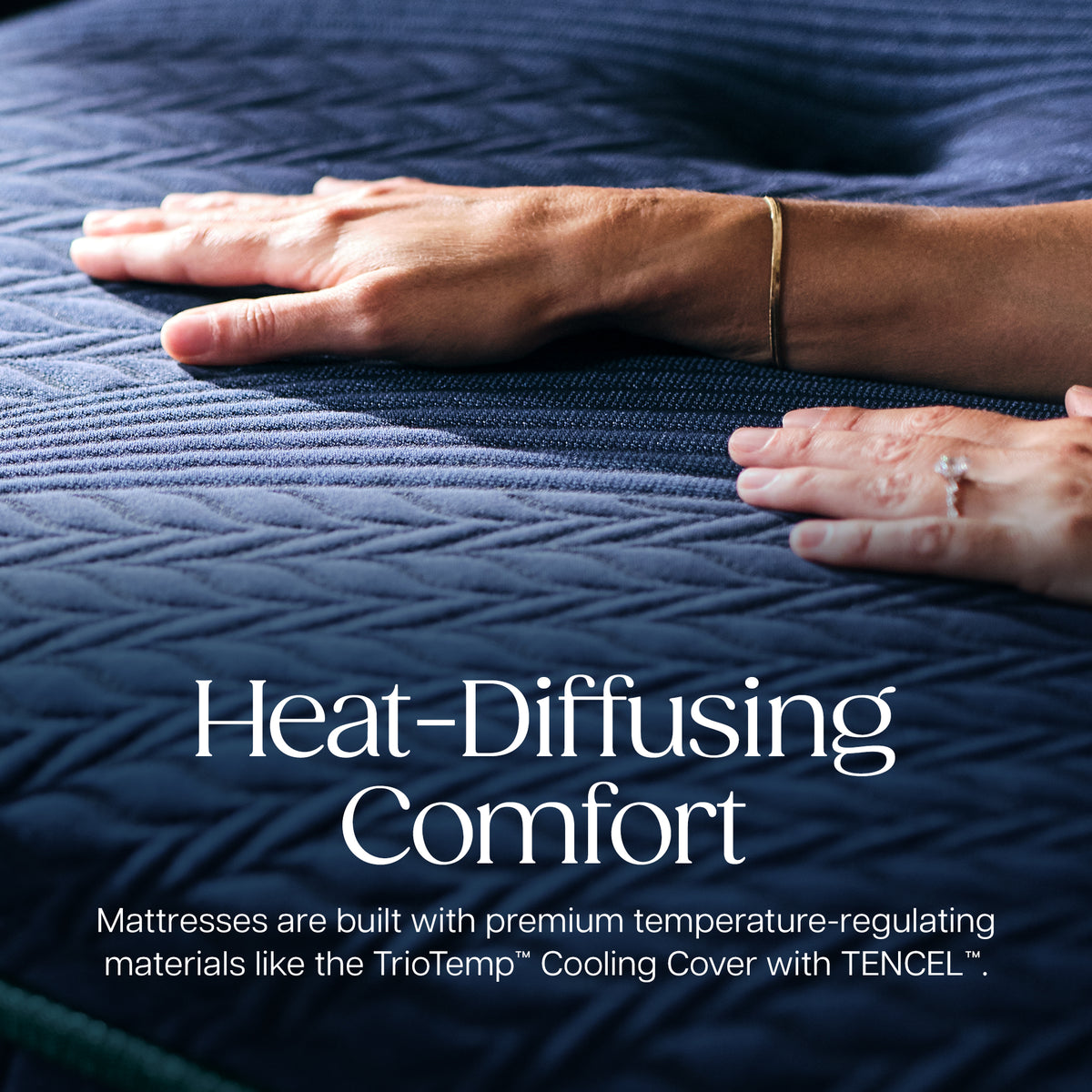 Stearns & Foster Lux Estate Soft Hybrid Mattress II - Heat-Diffusing Comfort: Mattresses are built with premium temperature-regulating materials like the TrioTemp Cooling Cover with TENCEL.